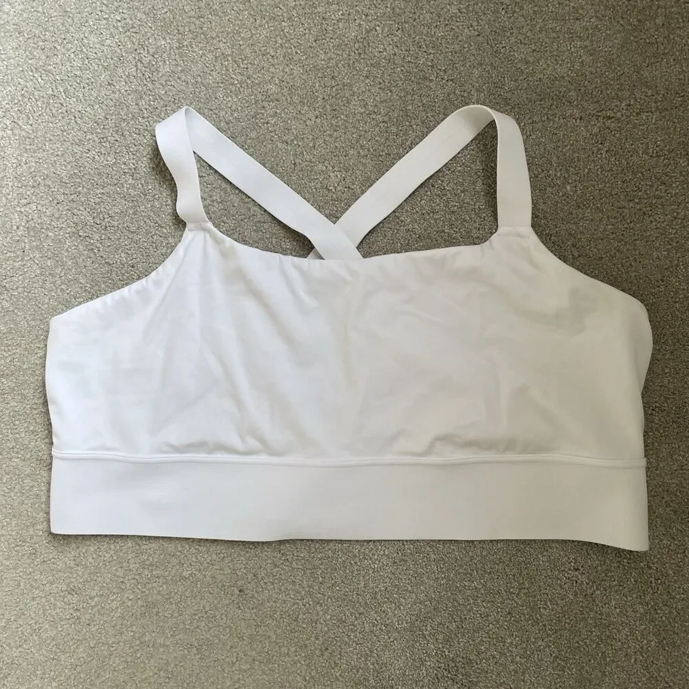 Athleta Sports Bra Athletic Support Comfort Cross Back White Women's Size 3X